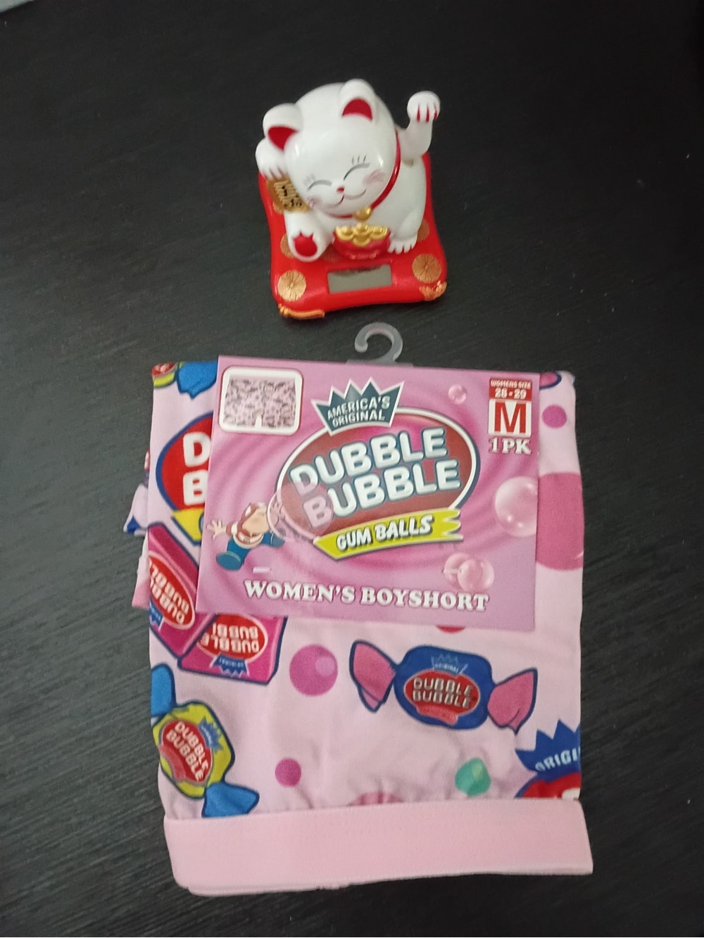 Dubble Bubble Pink Women's Boyshorts - Gum Ball Print size M
